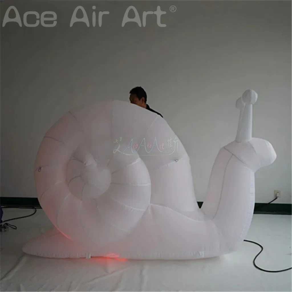 LED Lighting Ground Inflatable Snail Model Inflatable Animal Balloon for Party Event Decoration Large Colorful