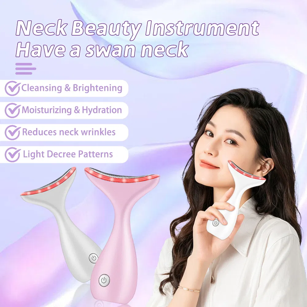 Beauty Neck Instrument Sound Wave Vibration Lift Firming Anti-Wrinkle Beauty Instrument Remove Neck Line Instrument Face and Neck Care Color Light Light Wrinkle