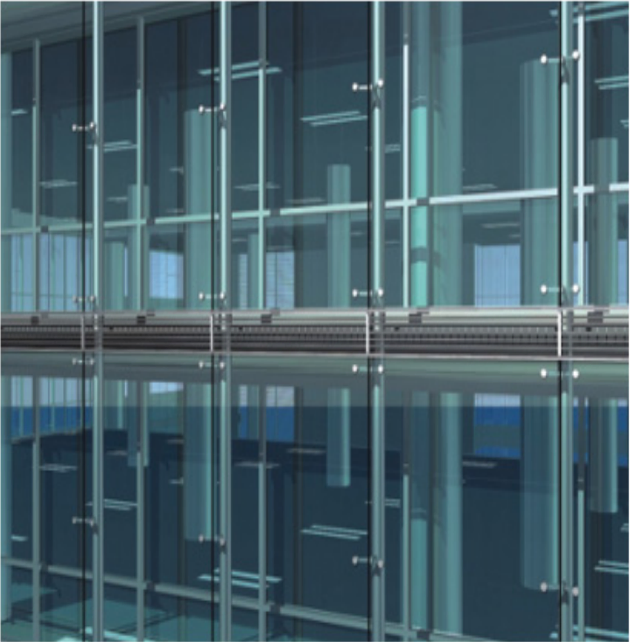 Sound-Absorbing Aluminum Frame Curtain Wall for Facade Building Cladding