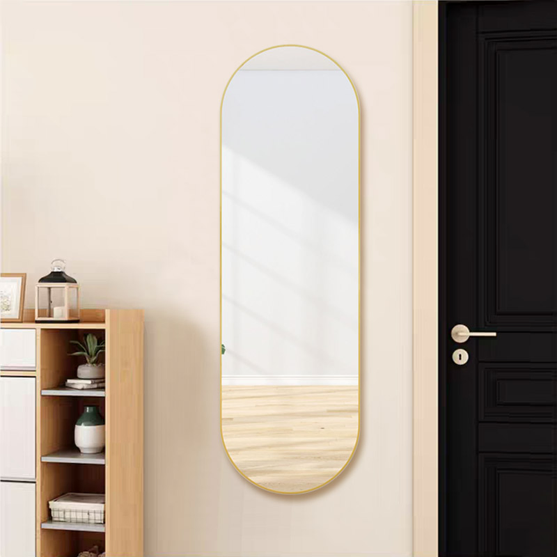Custom Arch Rectangle Full-Lenght Dressing Home Wall Decoration Furniture Metal Framed Mirror