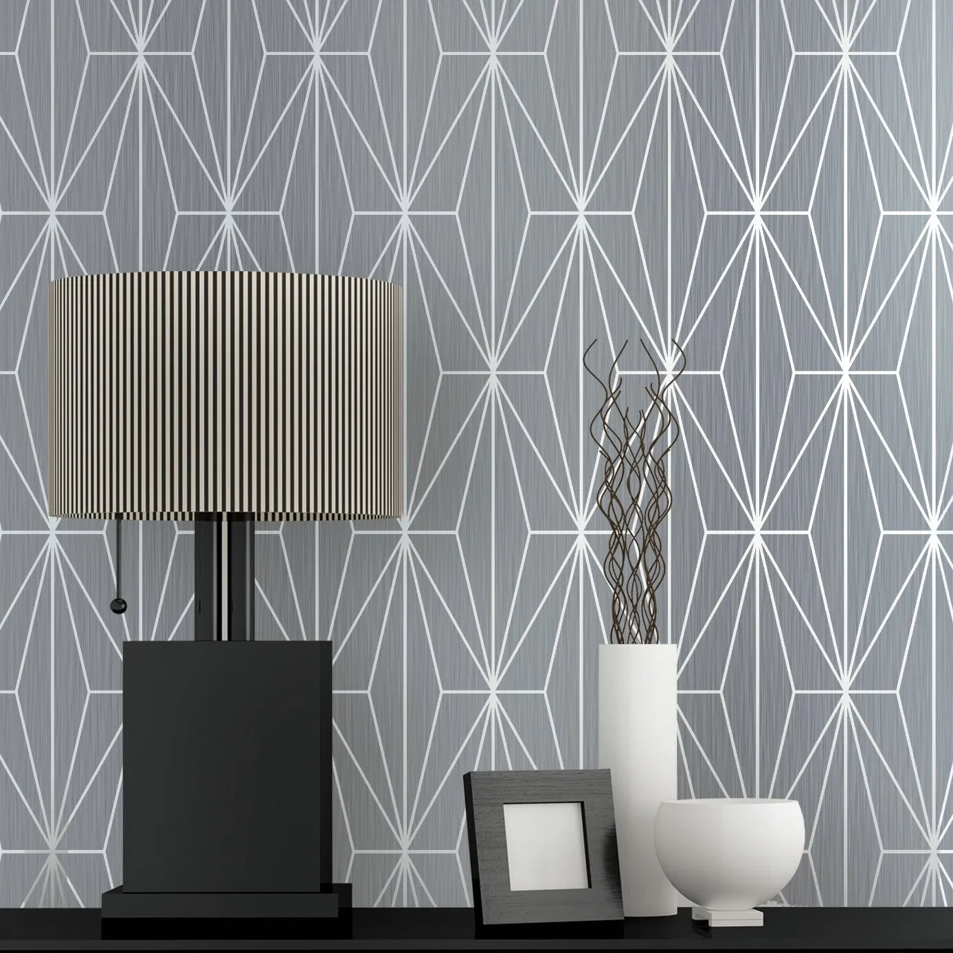 My Wow Luxury Geometrical Wallpapers Vinyl Wall Coating Non Woven Wallpaper HD