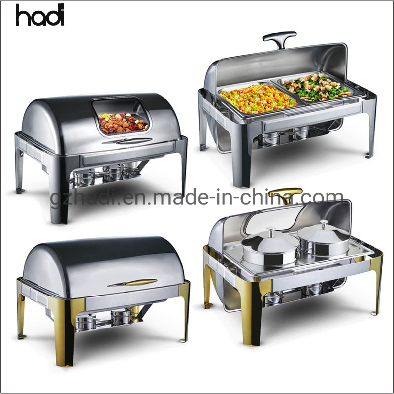 Catering Equipment Wholesale Buffet Food Warmer Price Commercial Saving Dishes Hot Chef Chafers Golden and Silver Chafing Dish Set