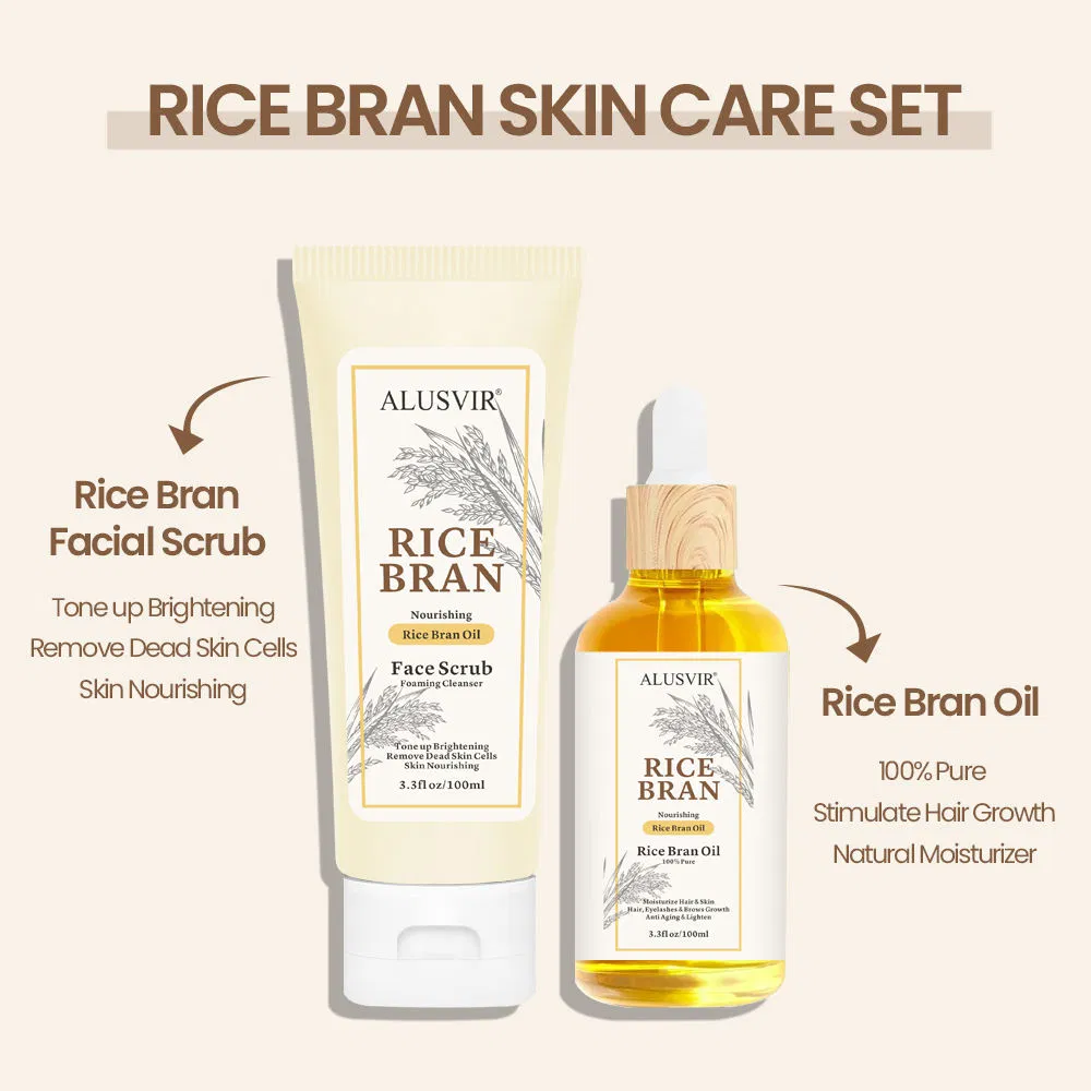 Natural Organic Rice Bran Oil Moisturizing Brighten Nourishing for Face Hair Care