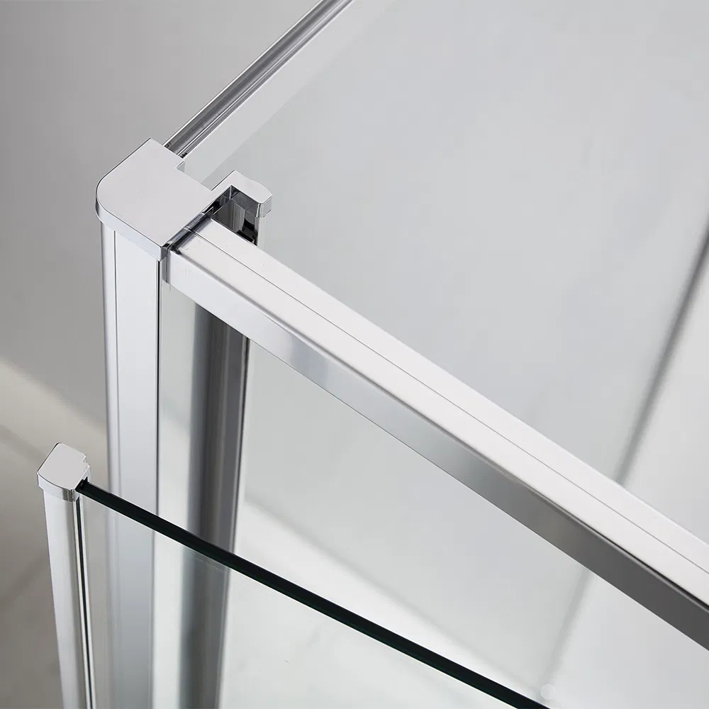 Chrome Bright Sliver Frame Tempered Glass Shower Stall Enclosures for Bathroom