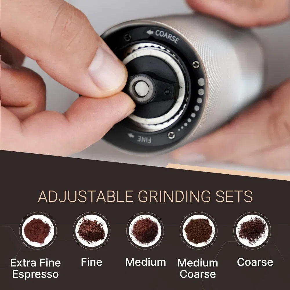 Comfortable Wooden Handle Manual Coffee Grinder