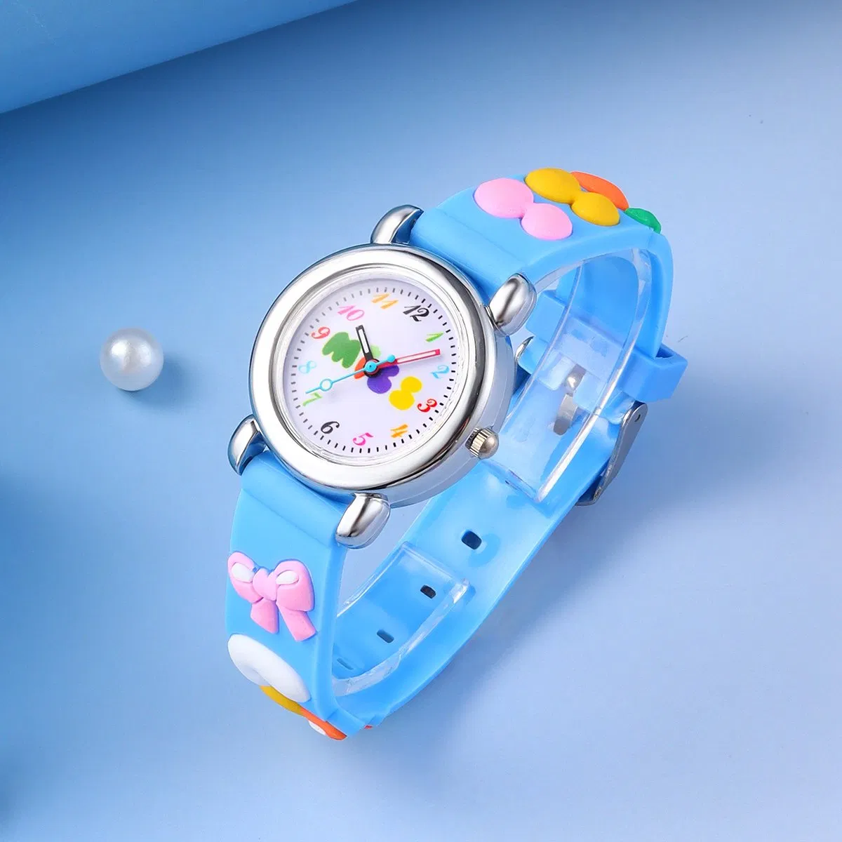 Cute Kids Watch Heart-Shaped Jewelry Blue