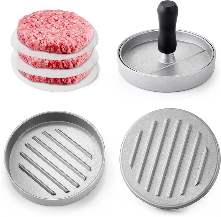 Kitchen Accessories Non Stick Aluminum Burger Press Patty Maker Mold for BBQ Barbecue Grill Meat Beef