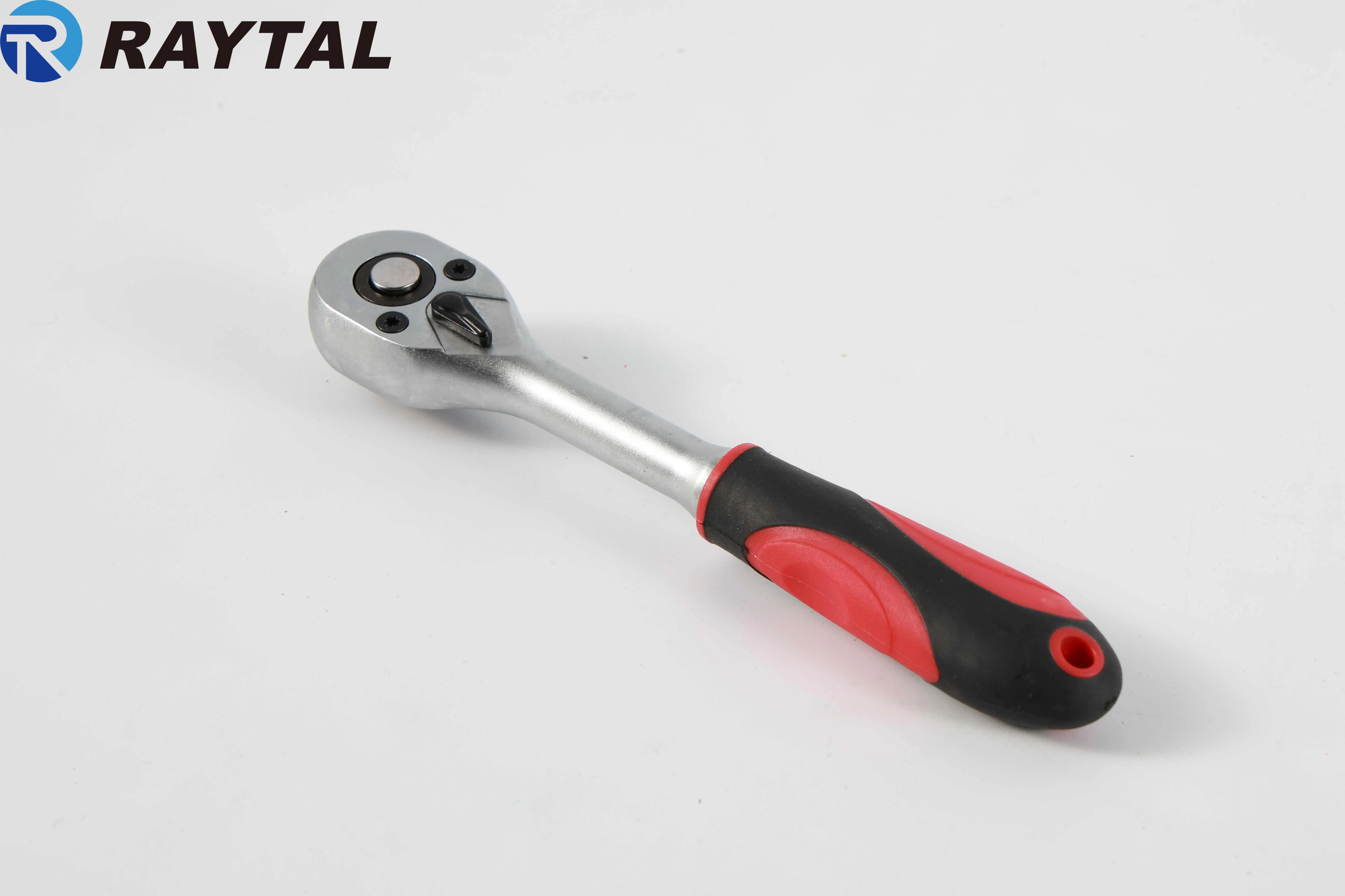 3-PC Ratchet Handle Set, 1/4 in. 3/8 in. 1/2 in. Drive, with Quick Release Reversible, Plastic Handle, Chrome Vanadium Steel Made