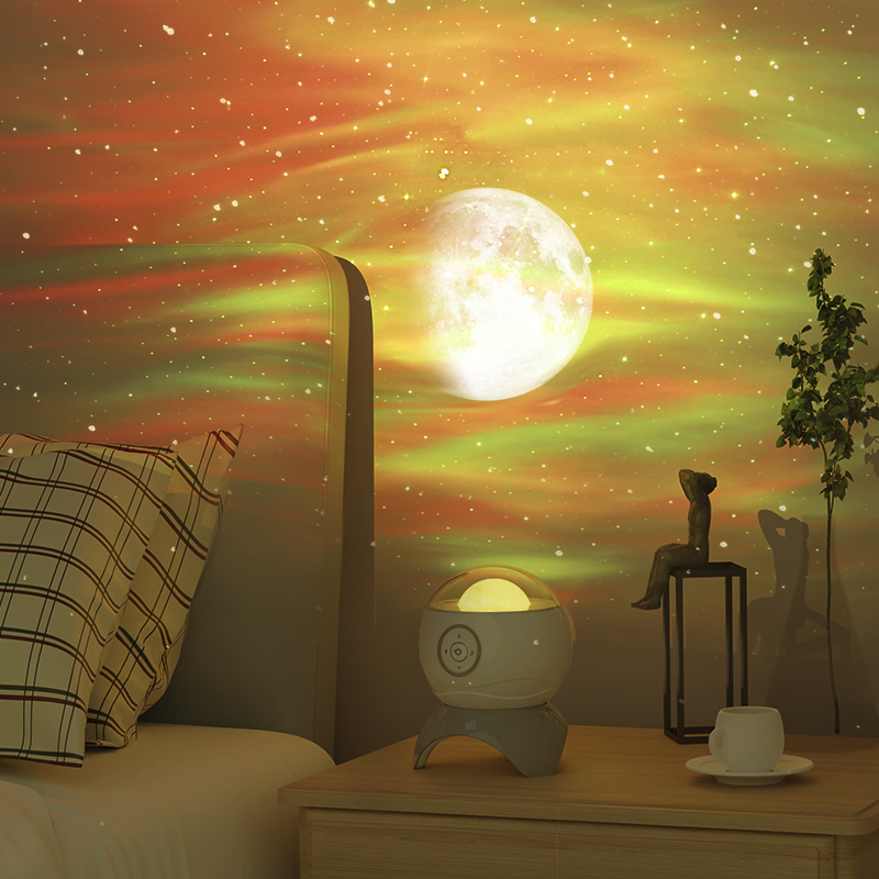 Bluetooth Speaker Night Light with Colorful Aurora Projection