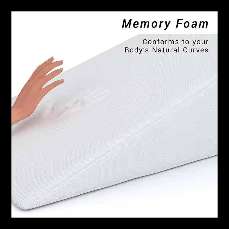 Custom Elevated Acid Reflux Gerd Anti Snoring Gel Memory Foam Bed Wedge Pillow for Sleeping 100% Polyester Massage Pillow Fa 45D
