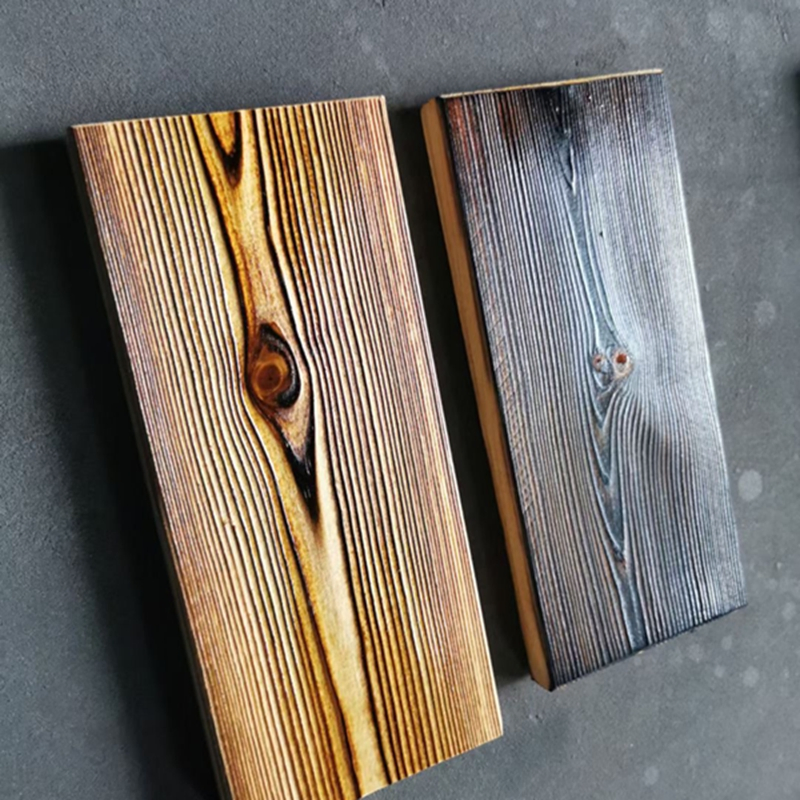 Custom-Design Carbonized Burnt Charred Outdoor Exterior Shou Sugi Ban Solid Wood Cladding Wall Panels