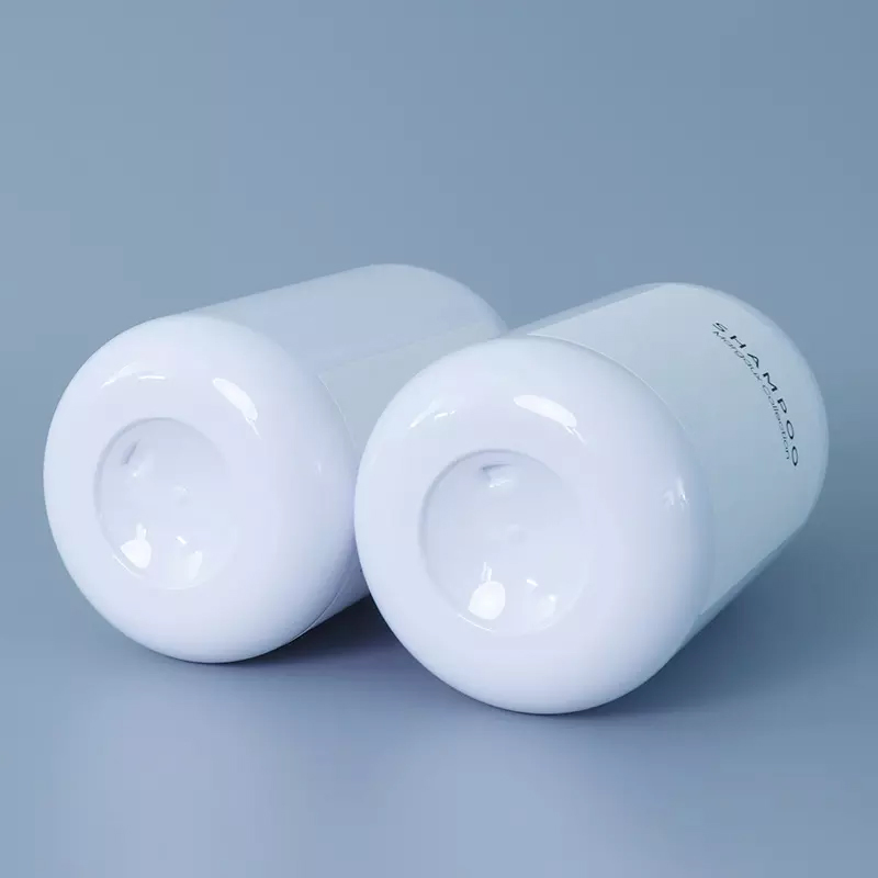 Shampoo and Conditioner Bottle Hand and Dish Soap Dispenser Set with Bamboo Pump 500ml Plastic Waterproof Labels Bottle for Bathroom Kitchen Liquid Lotion White