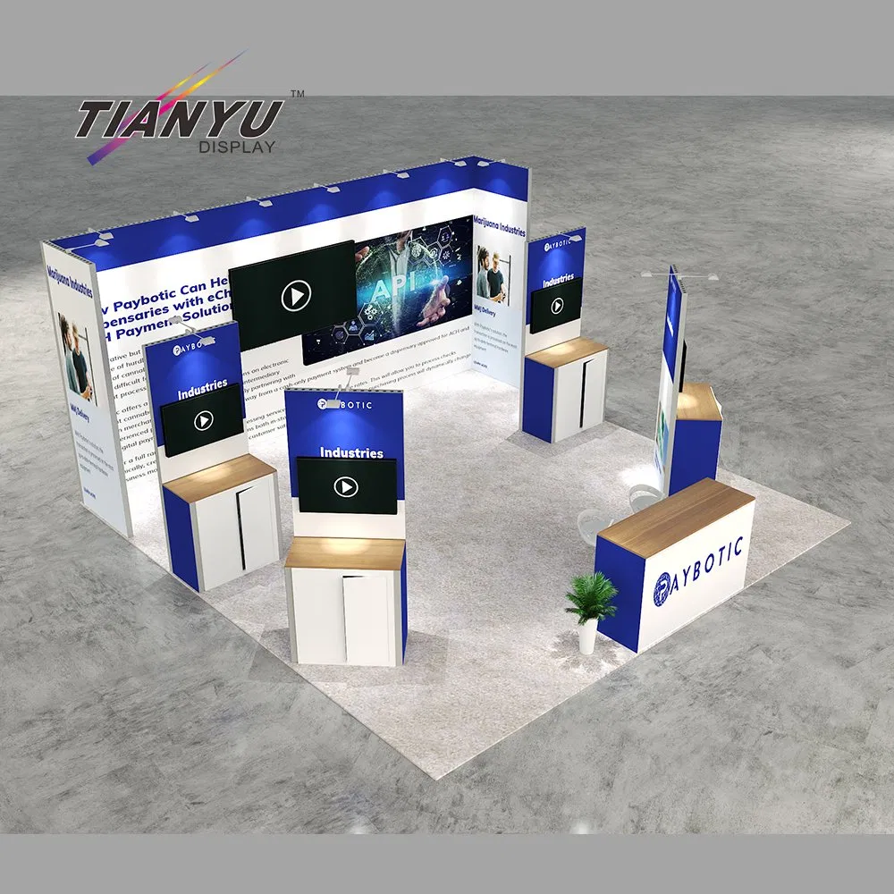 Open Design Aluminum Profiles Modular Custom Trade Show Booth with TV Stand for Museum Exhibition