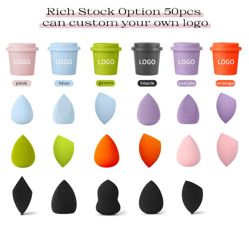 Beauty Egg Cosmetic Blender Customize Make up Sponge Private Label Latex Free Coffee Cup Makeup Sponge