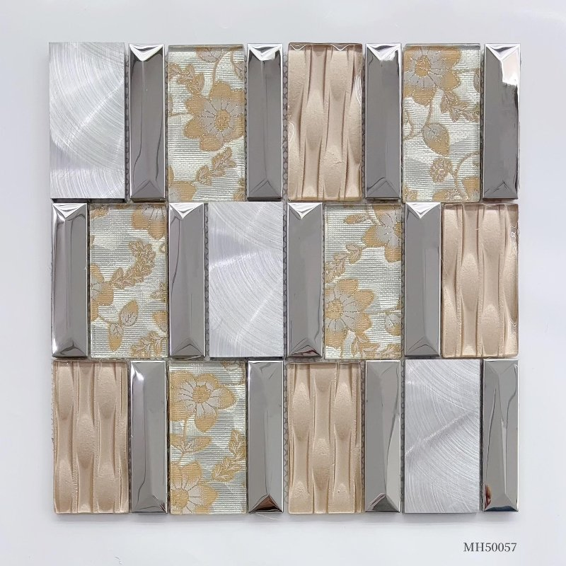 Elegant Silver Stainless Steel Flower Mosaic Tiles for Kitchen Aesthetics