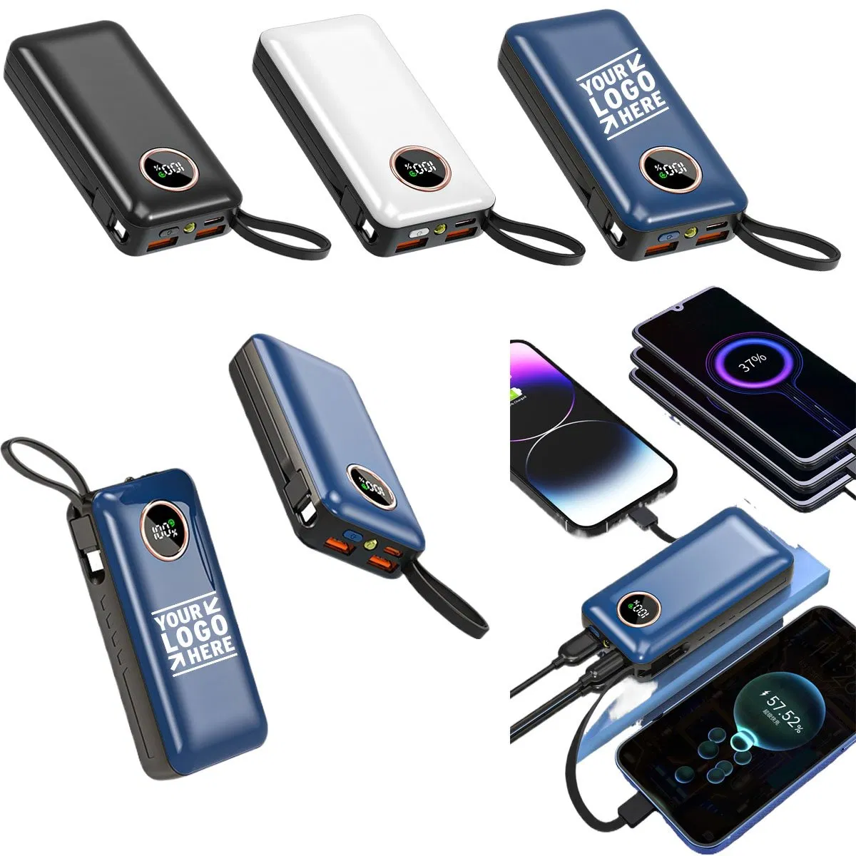 Повербанк 10000 мАч с LED-дисплеем и USB/Type-C