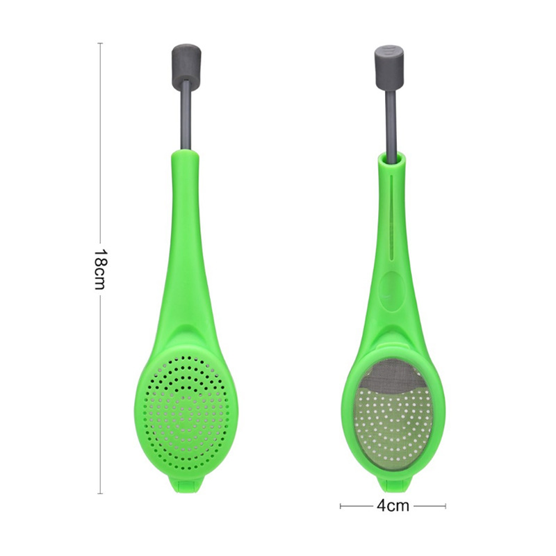 Stainless Steel Tea Infuser with Press Reusable Filter Strainer Green Mi29457