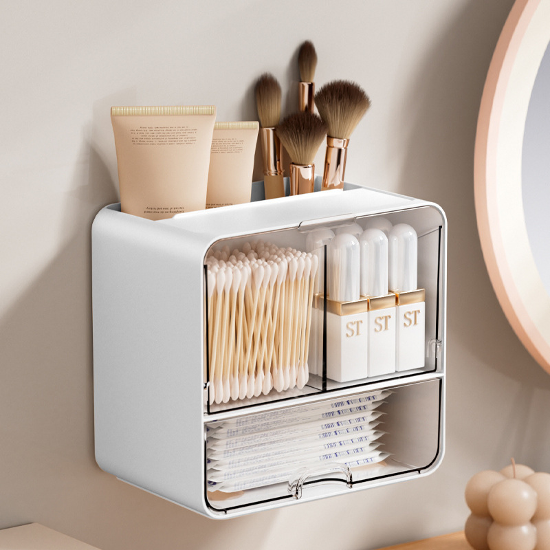Layered Transparent Organizer Box, Foldable Storage Basket for Autumn and Winter