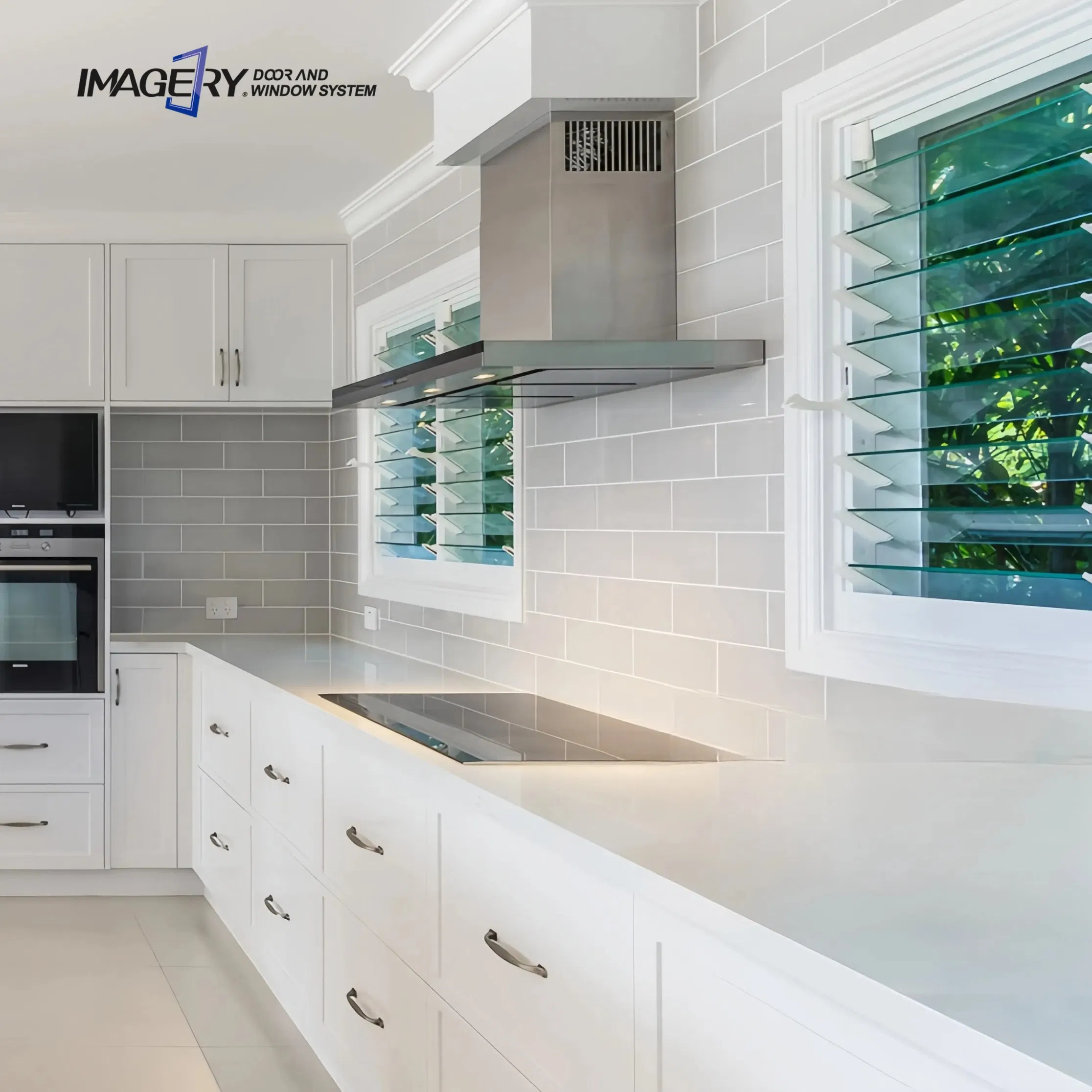 Factory Price Adjustable Tempered Glass Aluminum Louvered Windows