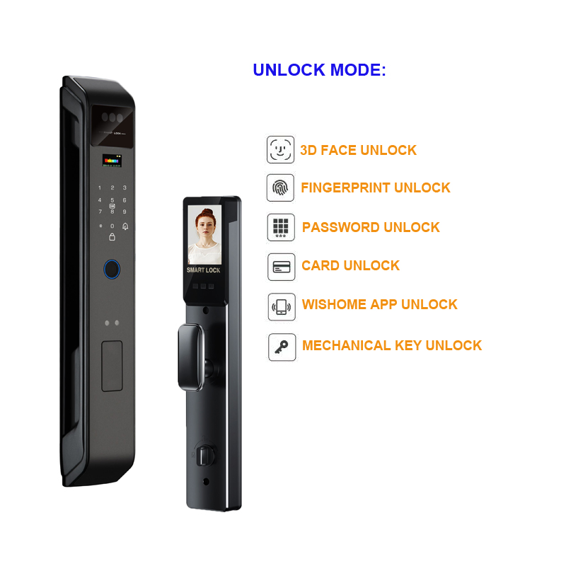 Black Color 3D Face Alum-Alloy Material Smart Lock