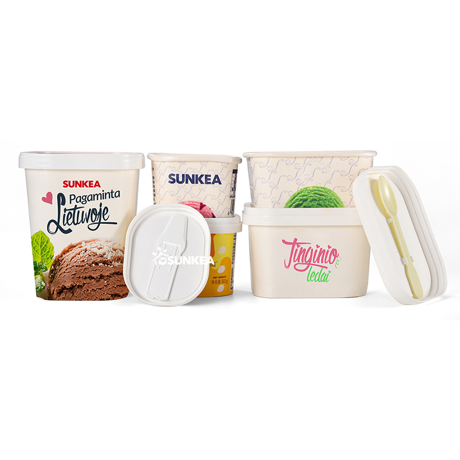 Square Boxes for Frozen Gelato Container Ice Cream Tubs Wholesale