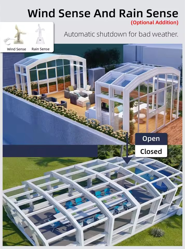 All Weather Telescopic Sunroom with UV Protection and Thermal Break