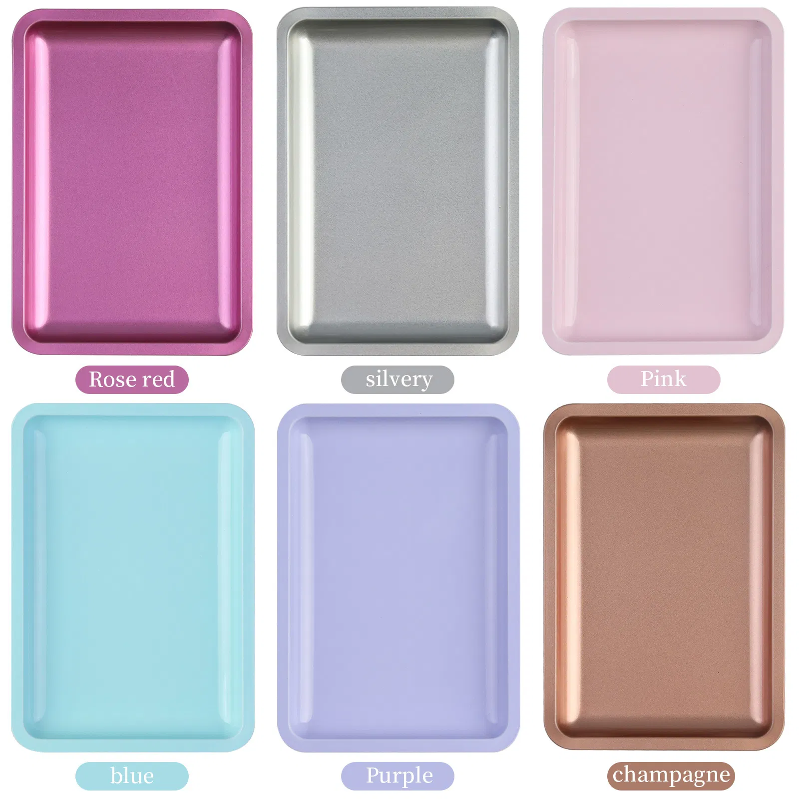 Rectangle Satinless Steel Cosmetic Nail Tools Tray