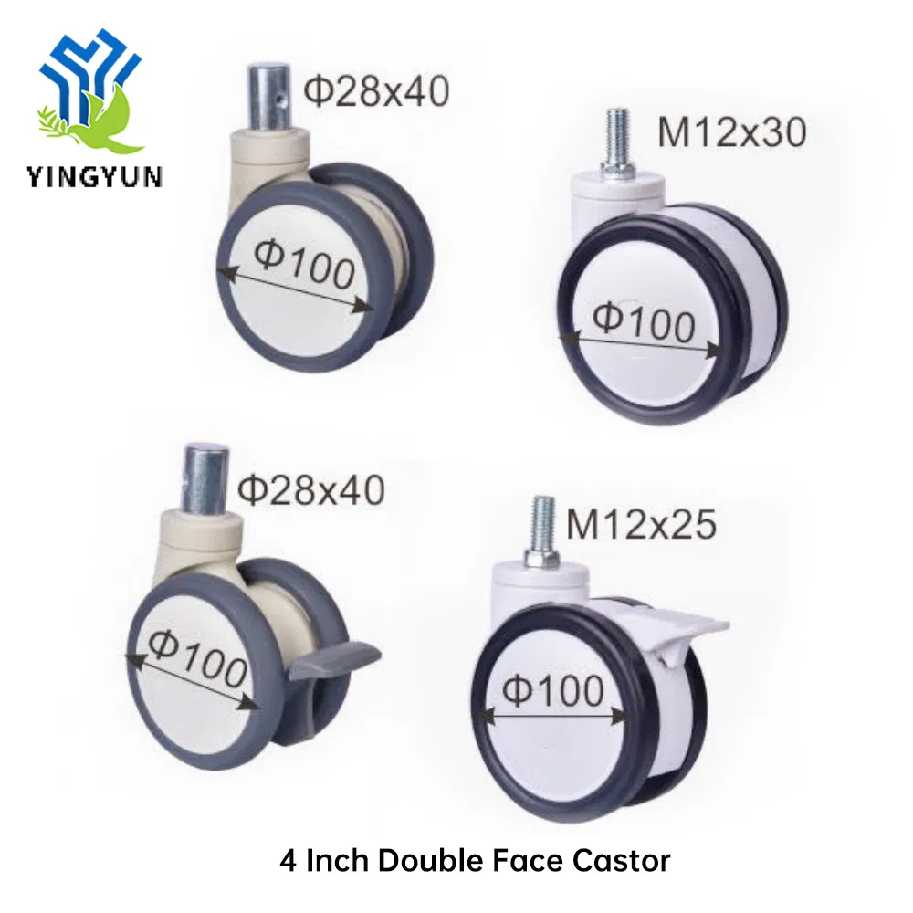 Factory Wholesale 5 Inch Swivel Medical Twin Caster Wheels for Hospital Bed