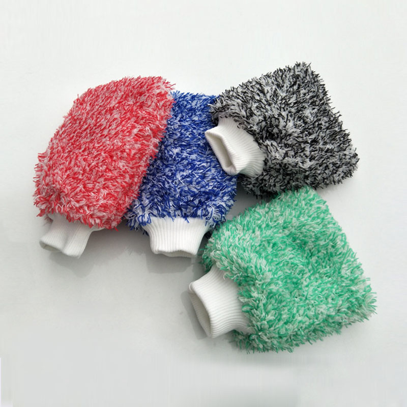 Wholesale Double Side Microfiber Washing Car Gloves Dust Removal Cleaning Window Microfibre Wheel Glass Detailing Care Car Wash Mitt
