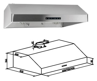 Ke16A Inox Shell Under Cabinet Range Hood Conventional
