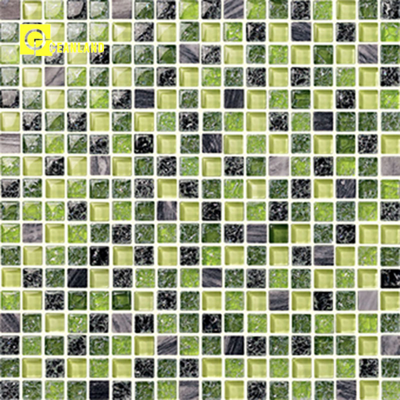 Green Blue Random Crystal Mosaic Tile for Swimming Pool