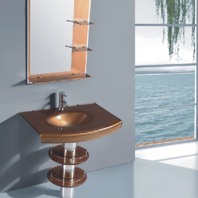 Прозрачная стеклянная раковина для ванной 15 мм