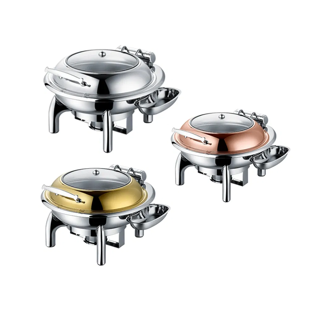 Factory Hotel Restaurant Glass Window Hydraulic Chafing Dish Fuel Food Warmer