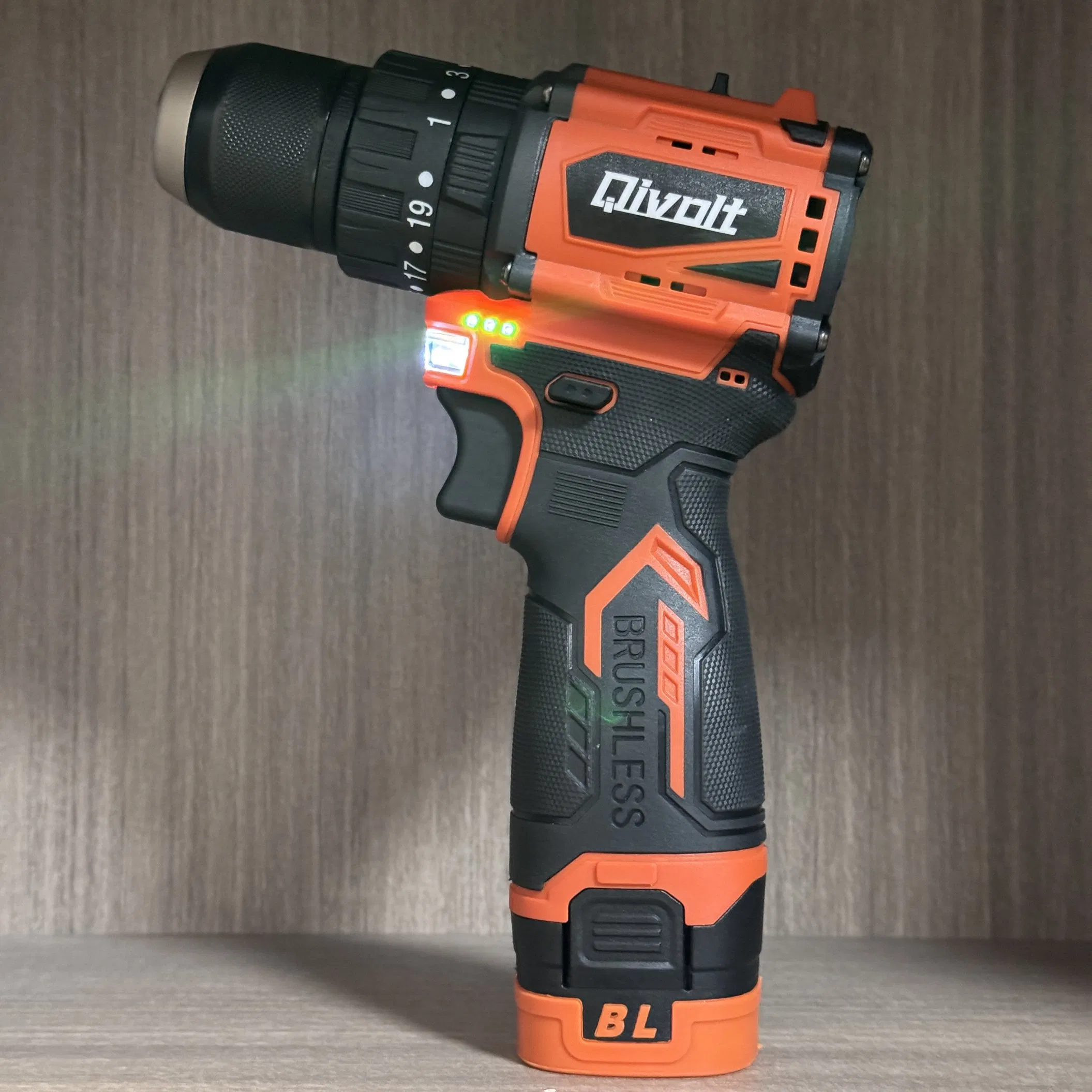 Qivolt Professional Cordless Tools Combo Kits 20V Electric Impact Hammer Drill Power Set