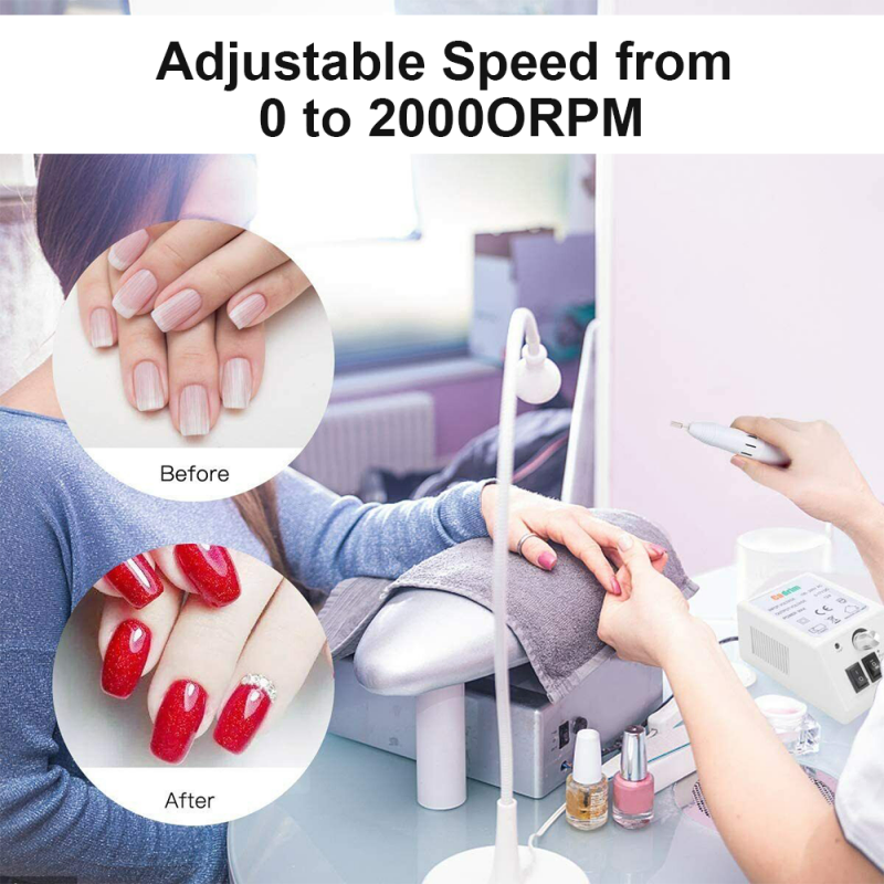 25000rpm Professional Nail Drill Electric Machine Manicure Art File False Pedicure Set