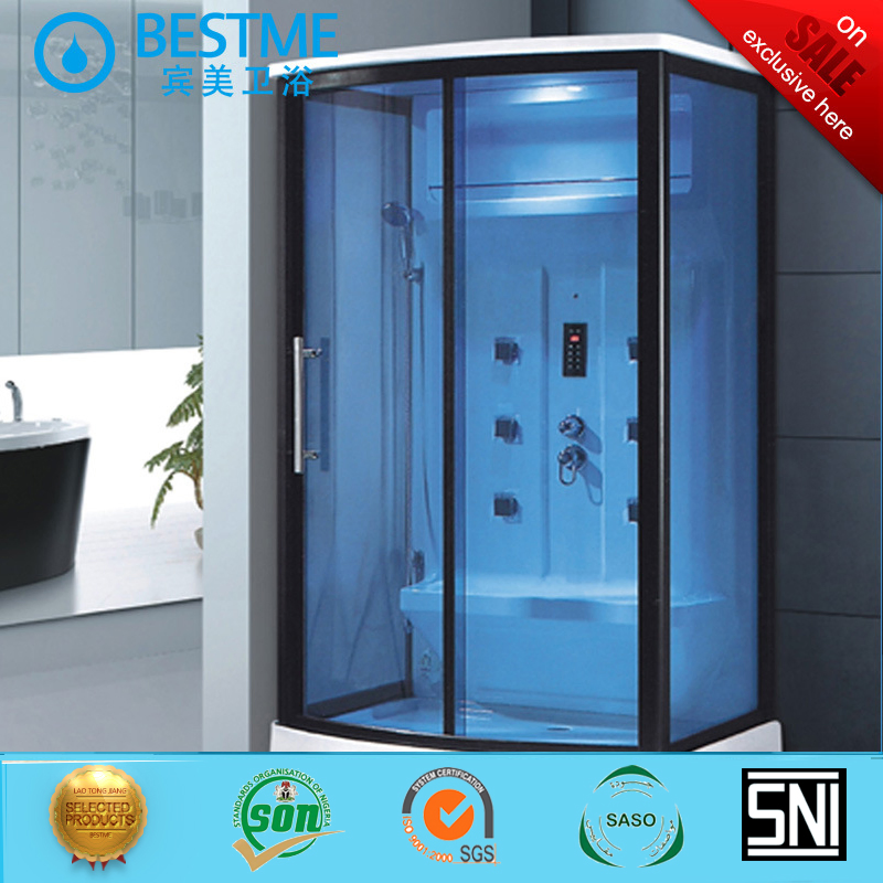Steam Shower Enclosure in Blue Tempered Glass (KB-857)