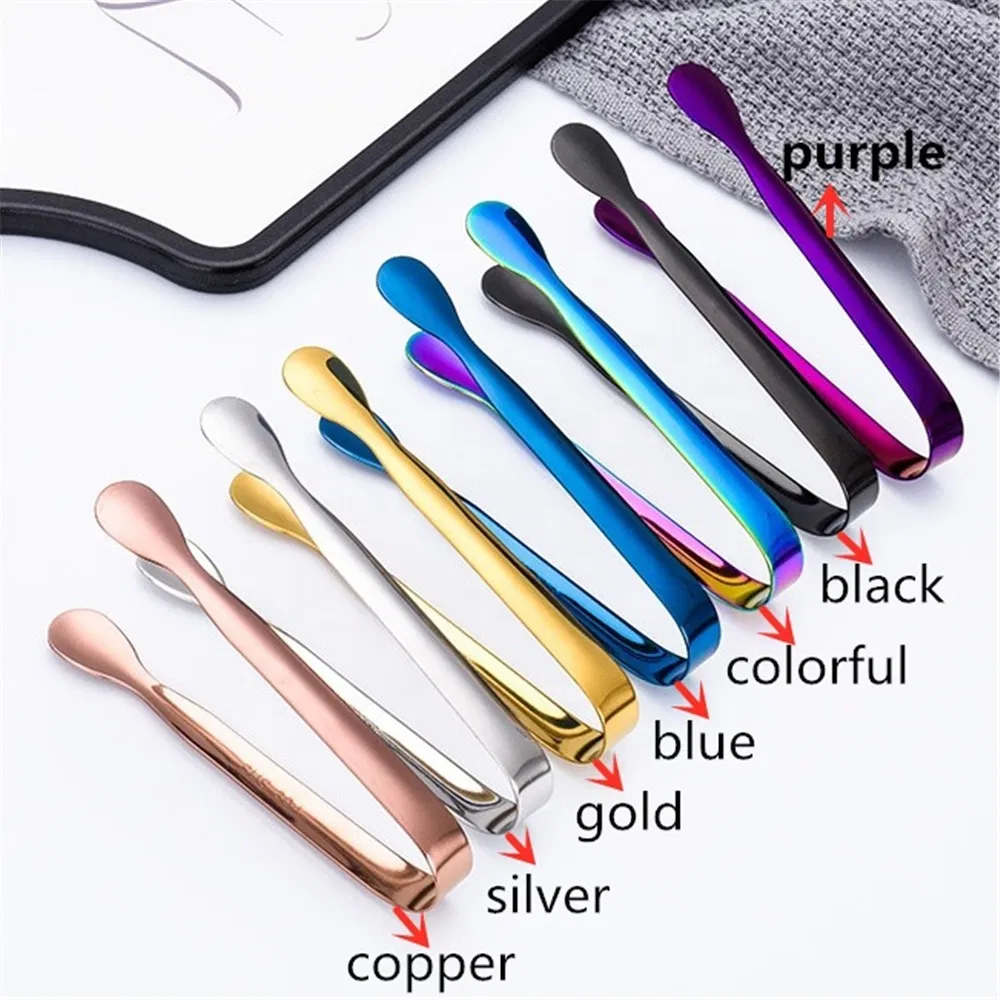 Stainless Steel 304 BBQ Clip Ice Tongs Bar Kitchen Accessories