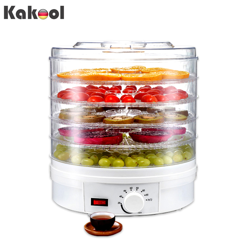 5 BPA-Free Stackable Trays for Jerky Herbs Fruit Veggies Snacks White Food Dehydrator