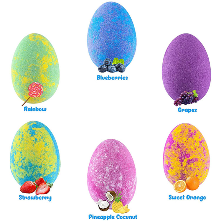 Private Label Surprise Dino Egg Bath Bomb Gift Set of 6