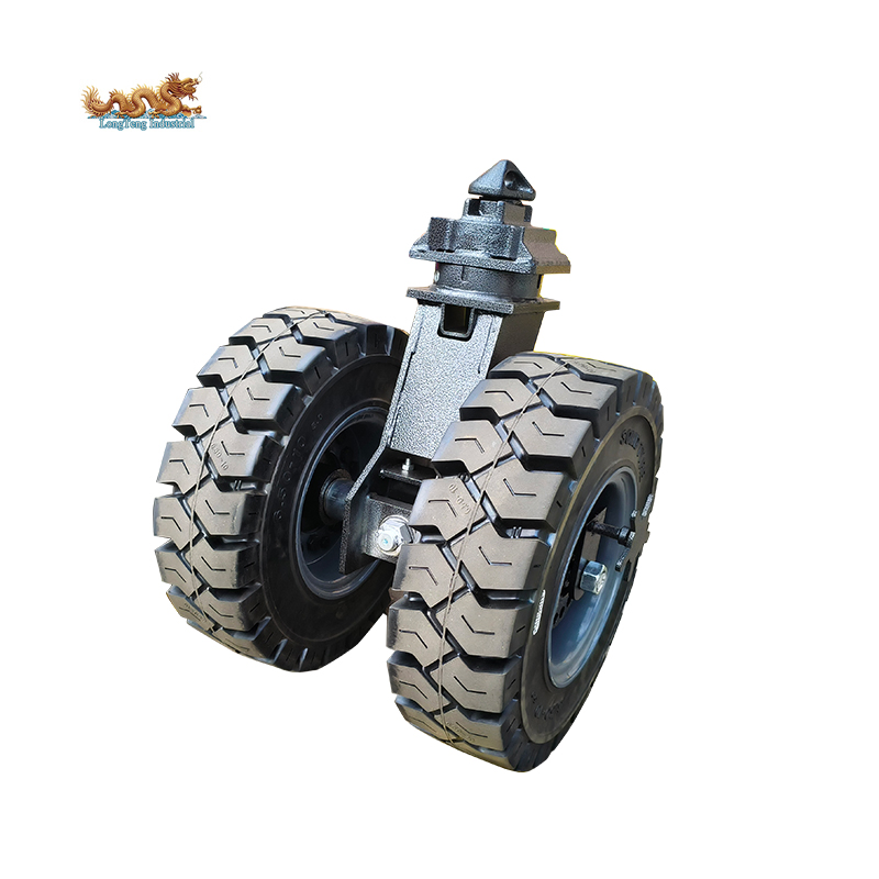 6 Ton 16 " 22" Adjustable ISO Shipping Container Rubber Caster Moving Wheels