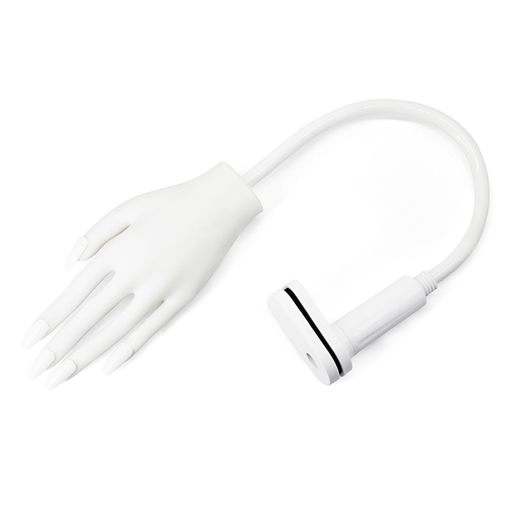 Soft False Acrylic Nails Practice Hand DIY Manicure Training Tool