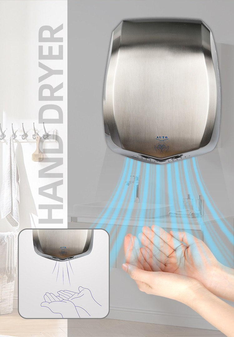 Toilet High-Speed Stainless Steel Automatic Sensor Hand Dryer for Toilet of Public Place