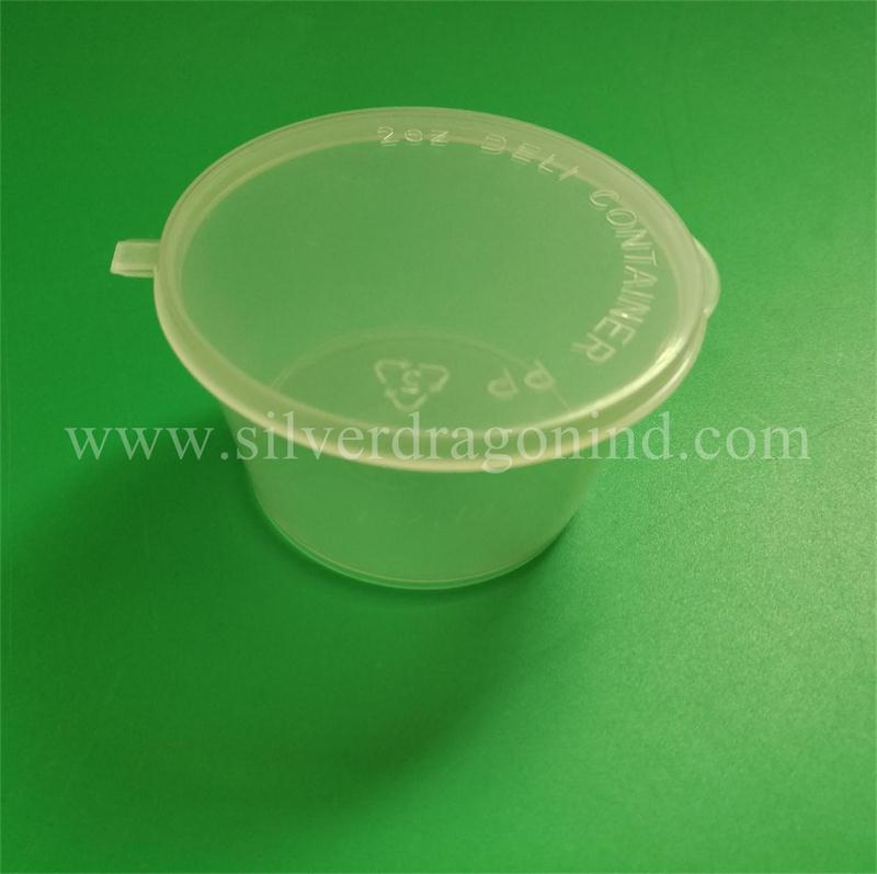 Food Grade Clear 25ml 1oz Plastic PP Bowl with Lid Sauce Box