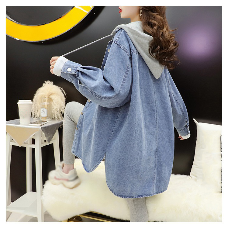 Куртка женская джинсовая удлиненная больших размеров S-XL