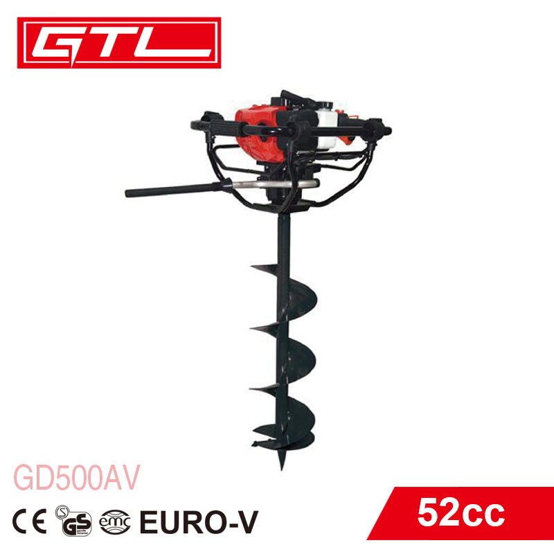 2 Stroke 52cc 1.82kw Gasoline Post Hole Auger Ground Drill Earth Auger (GD500AV)