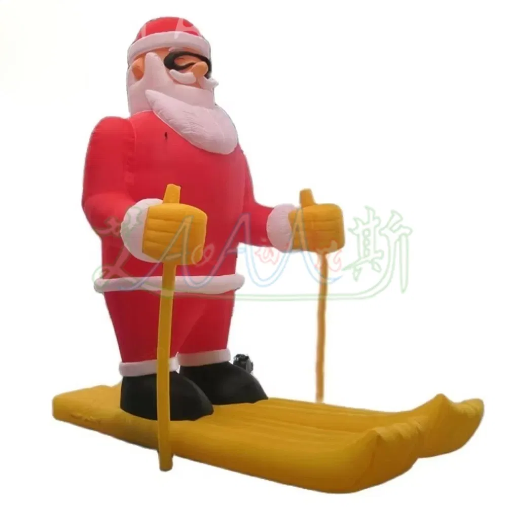 Large Inflatable Skiing Santa Claus for Christmas Eve Decoration