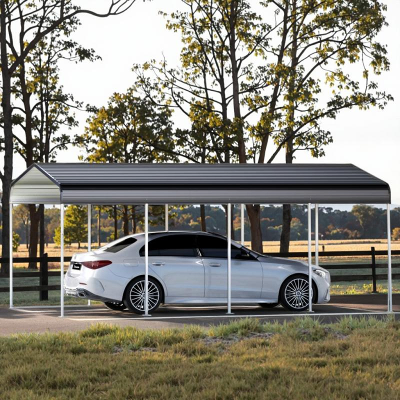 Heavy Duty Metal Carport with Galvanized Steel Roof Car Shelter