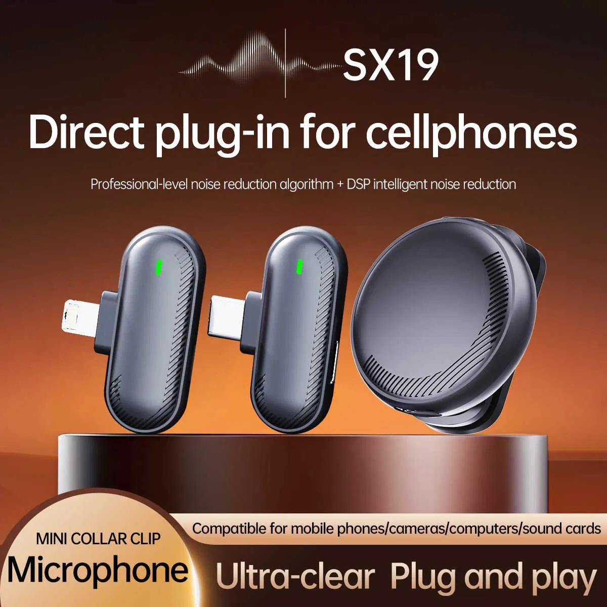Dual Round Button Wireless Lavalier Microphones for Seamless Audio Recording