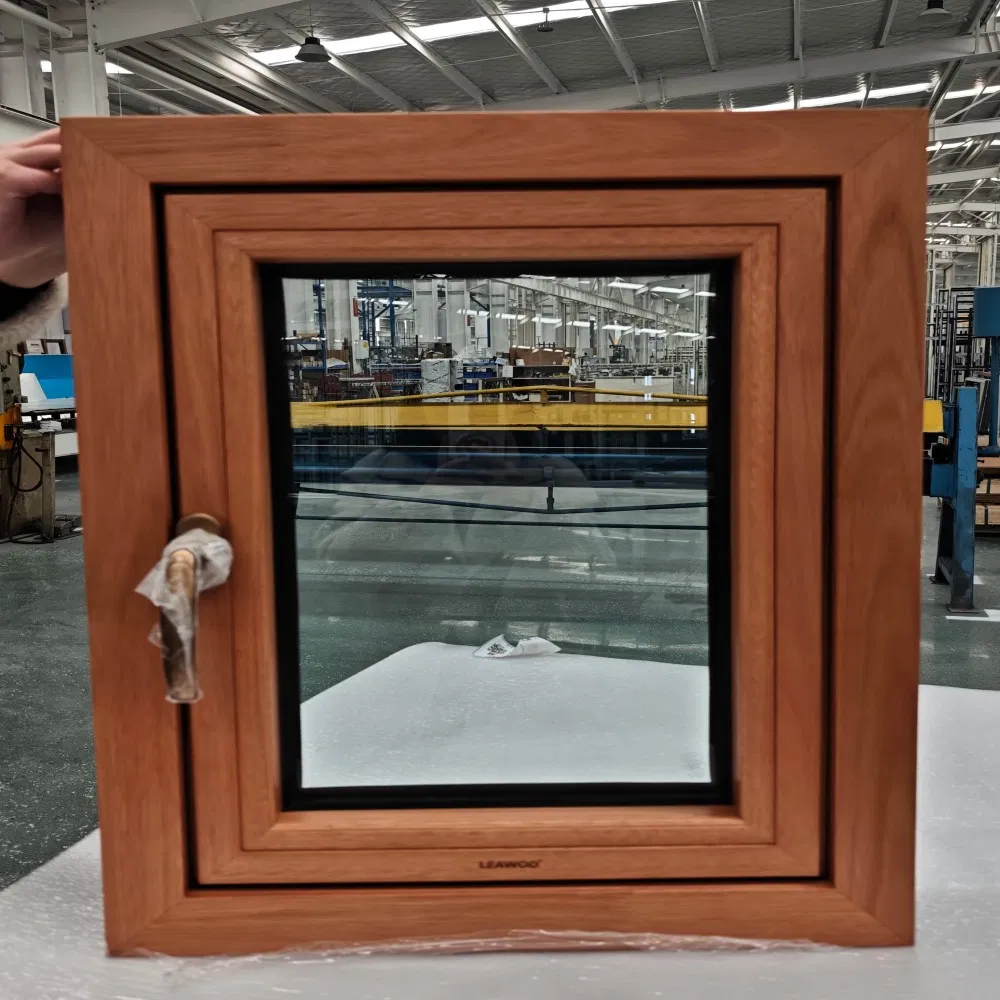 Broken Bridge Aluminum Wood Casement Window Wooden Window for Project