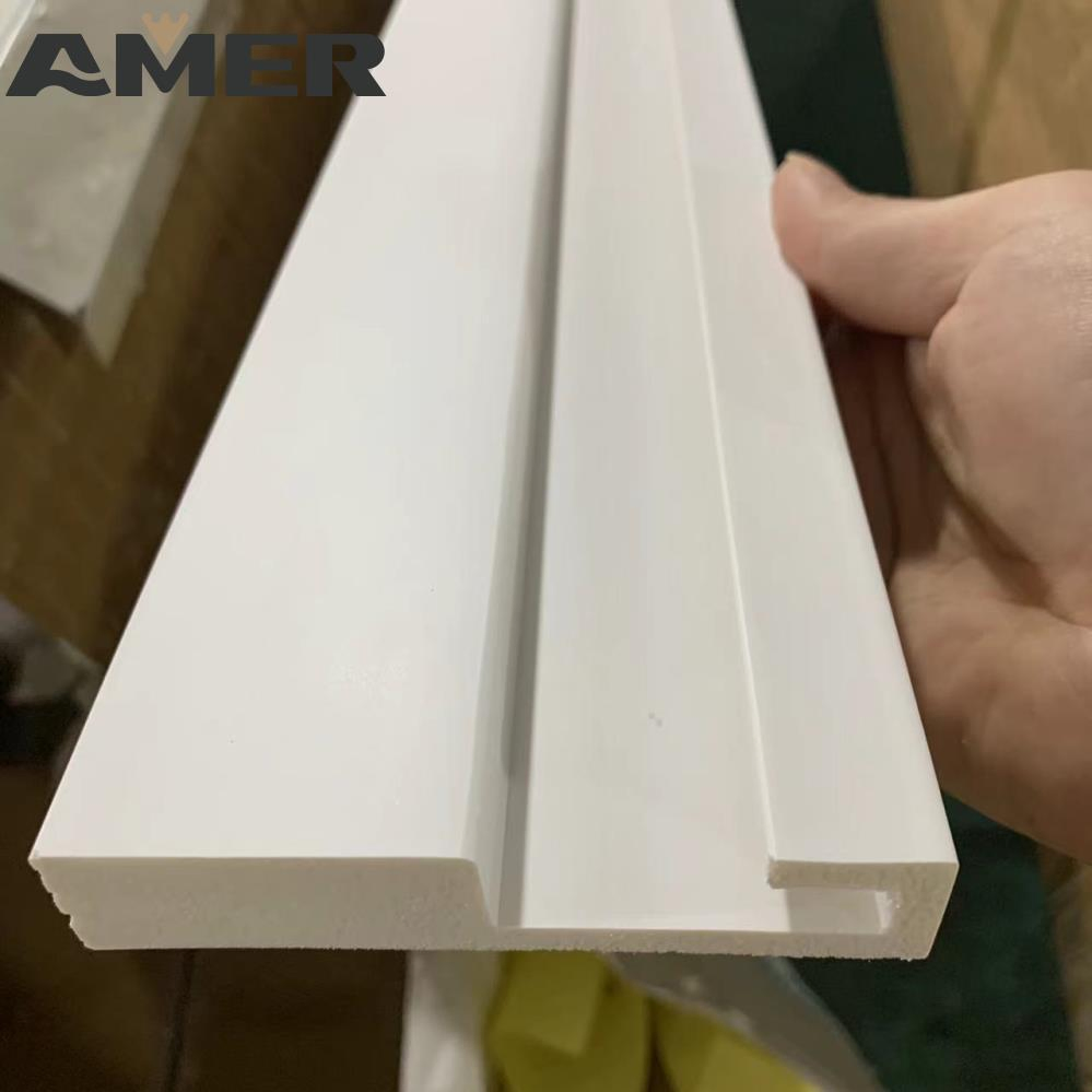 PS Foaming Plastic Skirting Baseboard Modern White Wainscoting Wall Panels Hotel Decorative China Factory